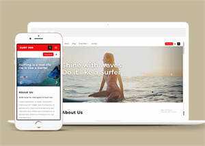 简洁海上冲浪HTML网页模板下载 - 项目资源网