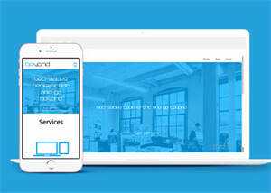 简洁蓝色大图办公行政企业模板 - 项目资源网