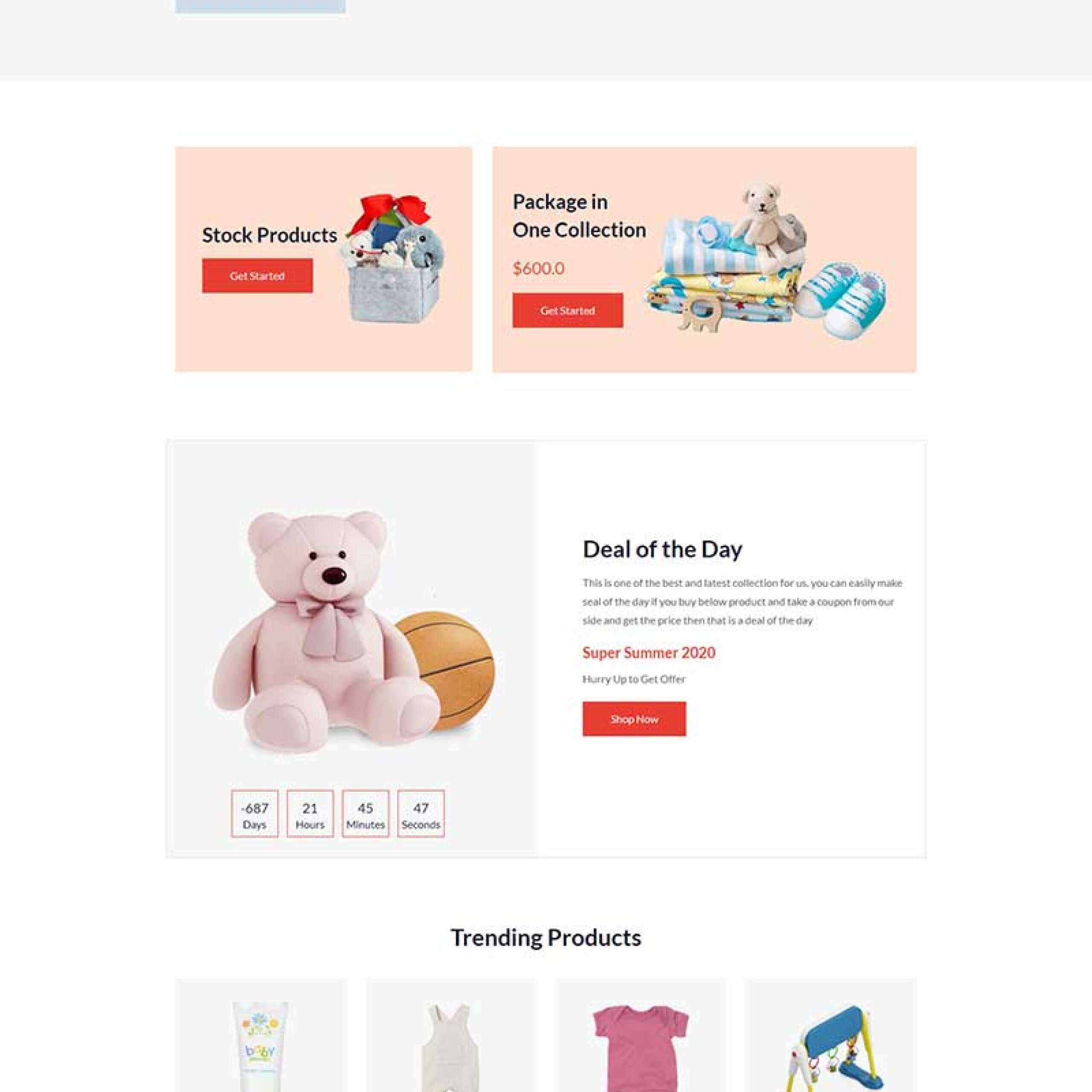 多用途响应式婴儿用品商店HTML5模板 - 项目资源网
