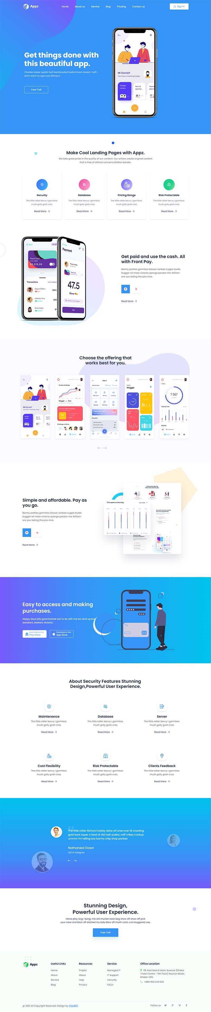 bootstrap手机app应用软件官网HTML5模板 - 项目资源网