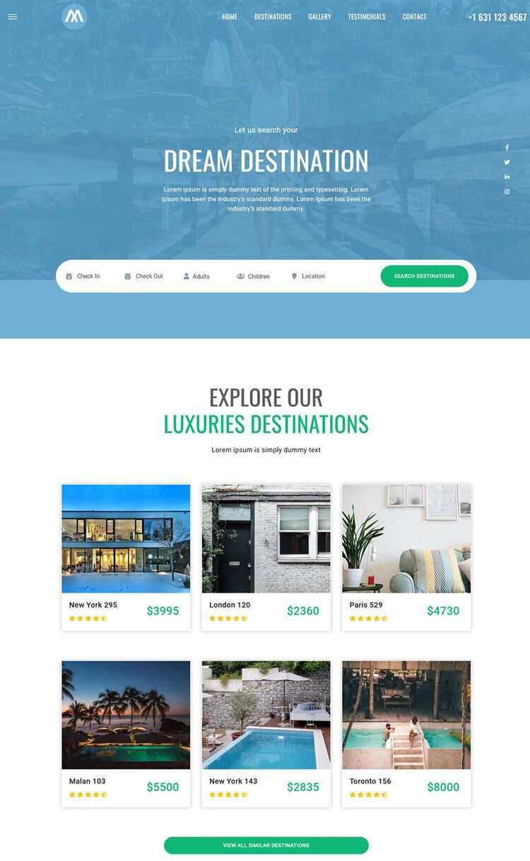 环球旅行酒店预定网站html5模板 - 项目资源网