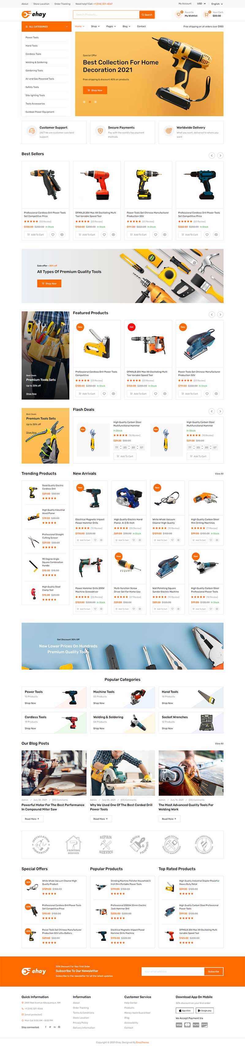 响应式橙色的家用电器商城html模板 - 项目资源网