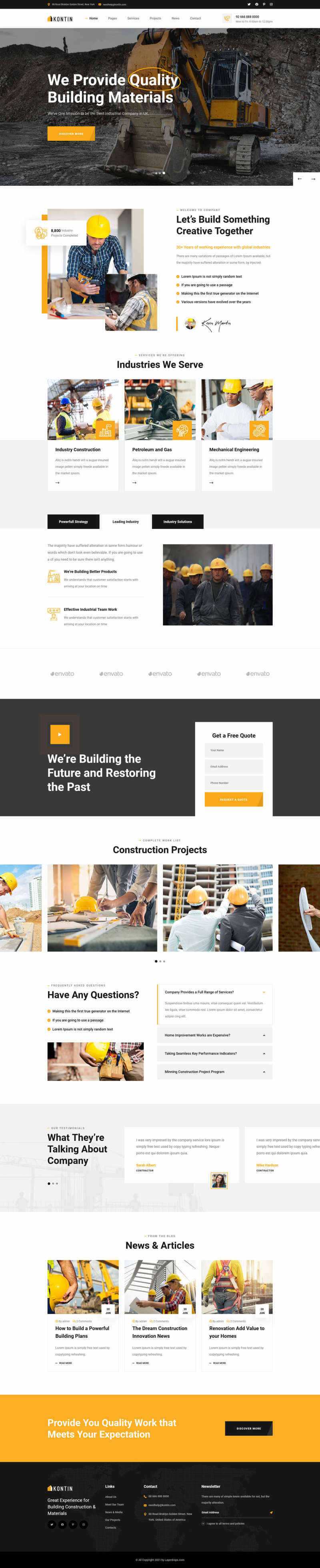 响应式工业、工厂和建筑业务公司网站html模板 - 项目资源网