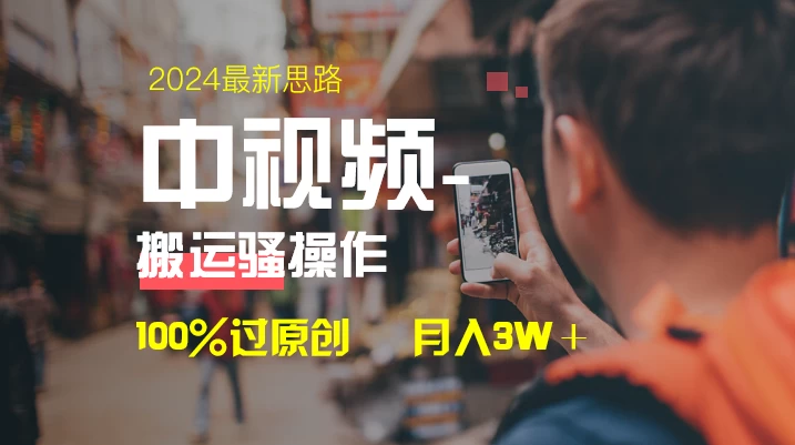 中视频新思路，双重去重100%过原创，一键分发多平台变现，简单无脑，日入1000+ - 项目资源网