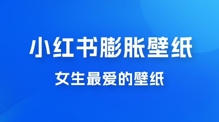 小红书膨胀壁纸项目玩法，女生最爱的壁纸，0 门槛新手也可操作日入 300+ - 项目资源网